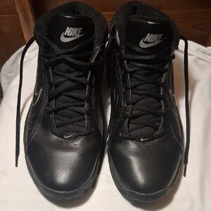 Nike Men’s Black High-Top Sneakers with Silver Swoosh